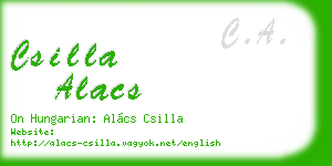 csilla alacs business card